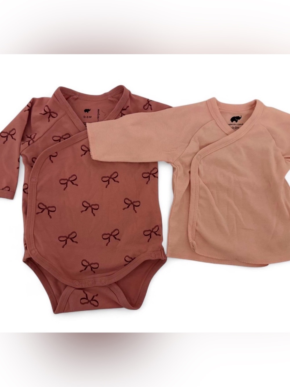 Monica + Andy Wrap Bodysuit Set in Dusty Rose & Blush